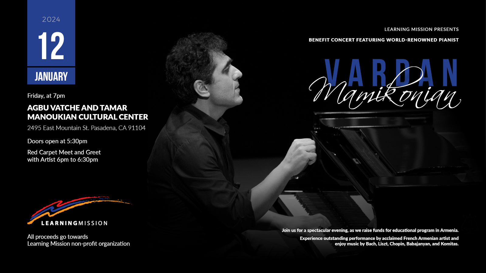 Learning Mission Presents: Benefit Concert Featuring World-Renowned Pianist Vardan Mamikonian